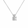 balto aukso arba platinos pakabukas su deimantu (asscher cut)