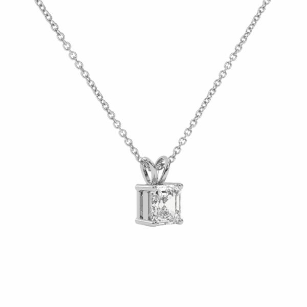 balto aukso arba platinos pakabukas su deimantu (asscher cut)
