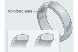 Žiedo komforto zona baltas auksas