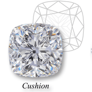 Pagalvėlės formos deimantas (Cushion cut)