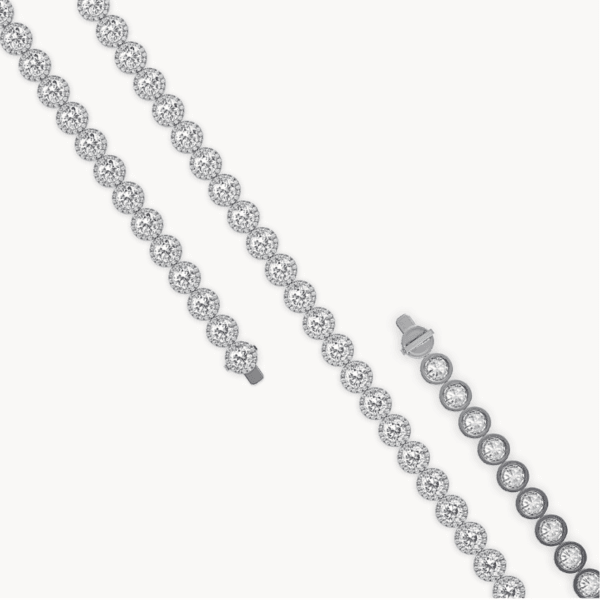 grandinėlė su halo deimantais (round cut halo) - iš platinos