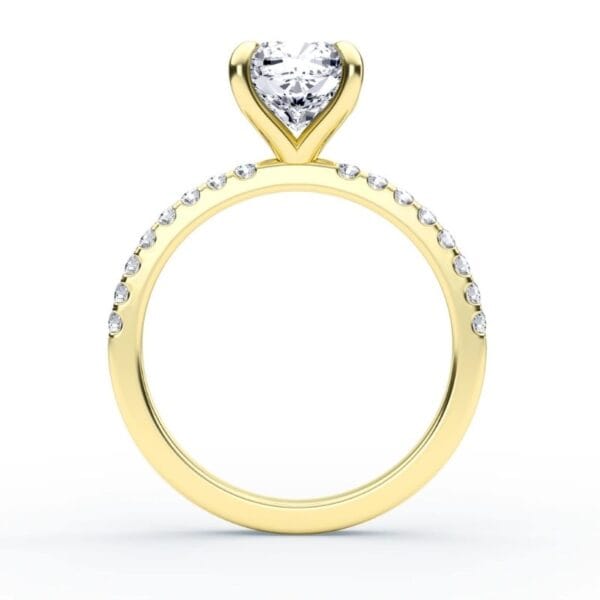 Modernus sužadėtuvių žiedas su deimantu iš geltono aukso - cushion cut