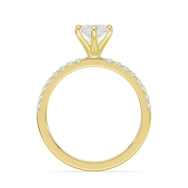 Modernus sužadėtuvių žiedas su deimantu iš geltono aukso - marquise cut