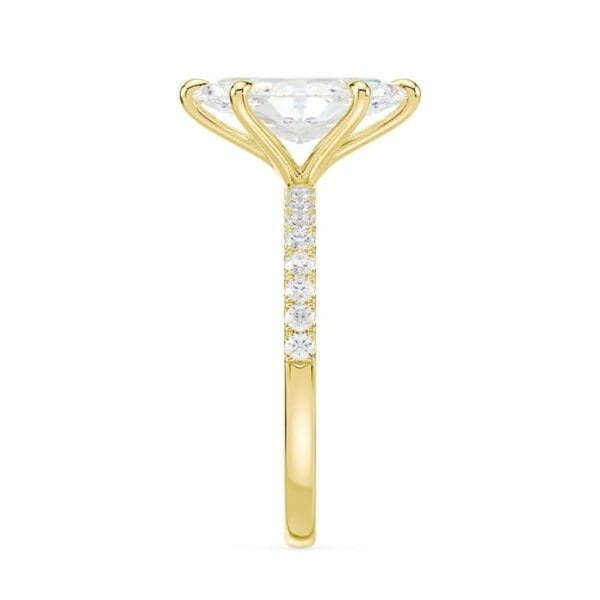 Modernus sužadėtuvių žiedas su deimantu iš geltono aukso - marquise cut